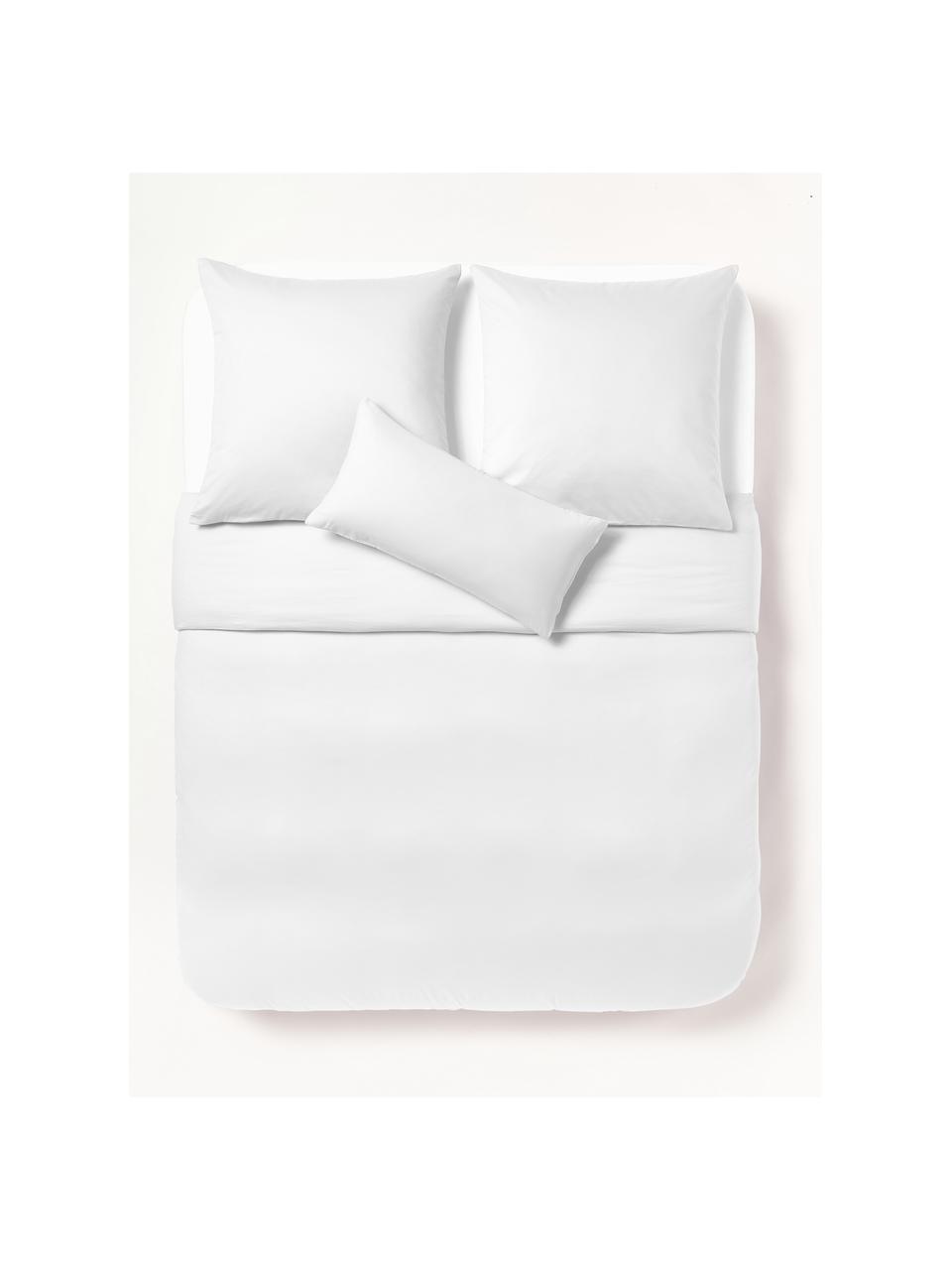 Funda nórdica de satén Comfort, Blanco, Cama 90 cm (155 x 220 cm)