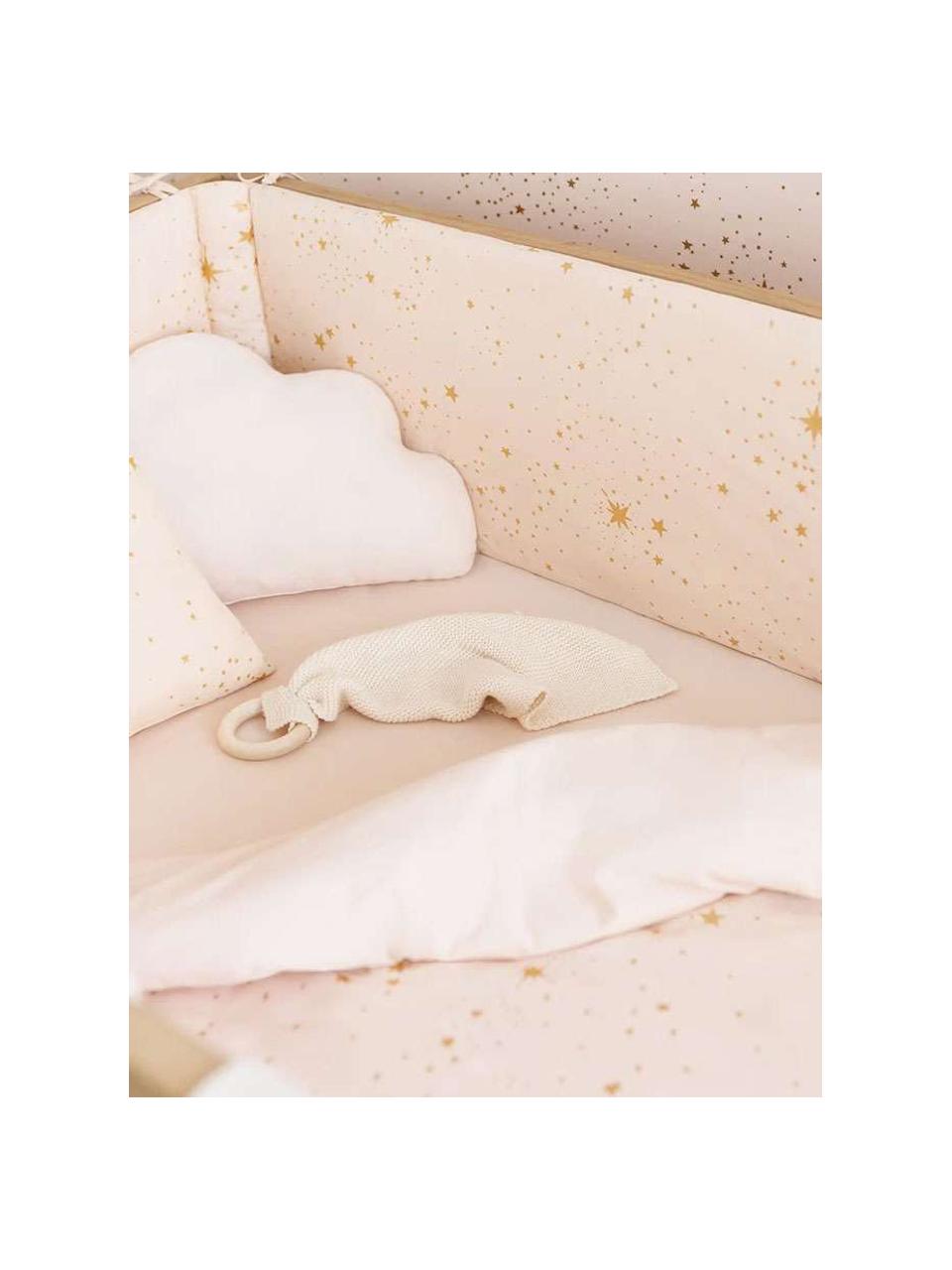 Tour de lit en coton bio Nest, Blanc cassé, beige, larg. 32 x long. 207 cm