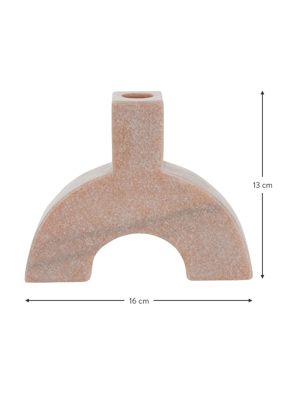 Kandelaar Arch Thin van marmer, Marmer, Beige, roze, B 16 x H 13 cm