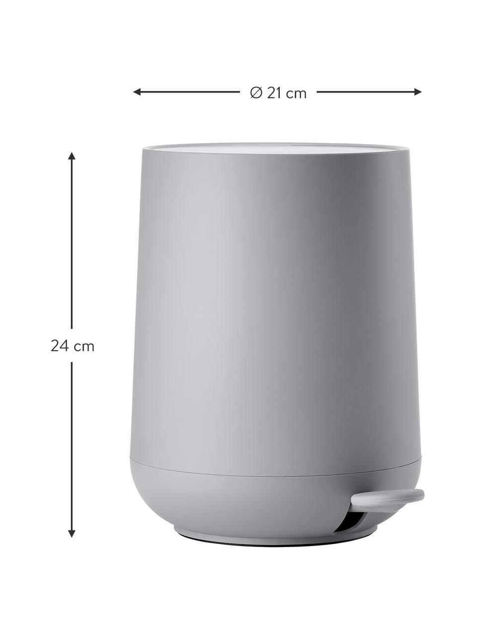 Papelera con tapadera cierre suave Nova, Plástico ABS, Gris claro, 3 L