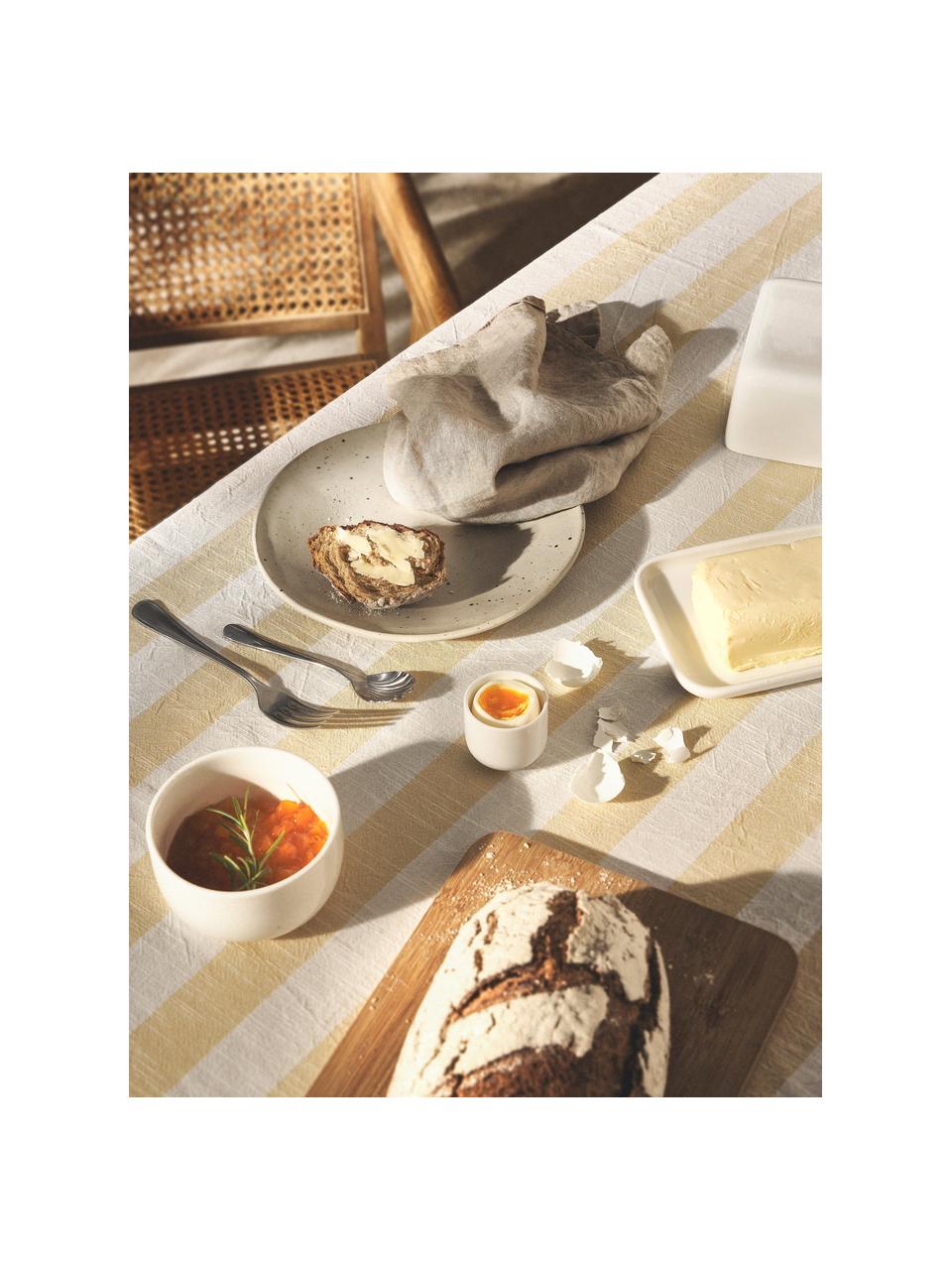 Porzellan Butterdose Nessa, Hochwertiges Hartporzellan, Off White, glänzend, B 17 x H 8 cm