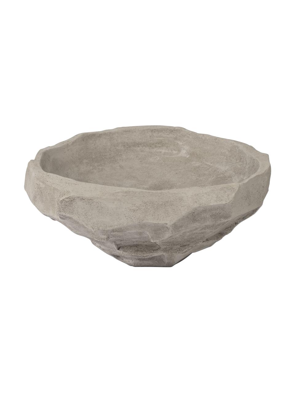 Candelabro de piedra Nuki, Bol: piedra, Candelabro: metal recubierto, Gris, Ø 23 x Al 10 cm