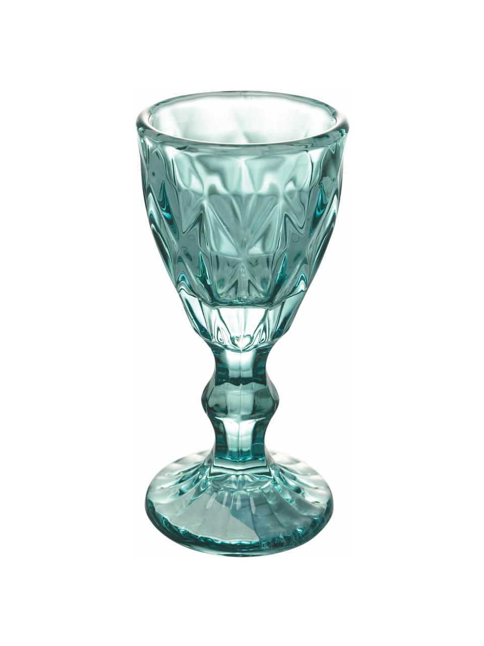 Schnapsgläser Shades mit Strukturmuster, 6er-Set, Glas, Blautöne, Ø 5 x H 11 cm