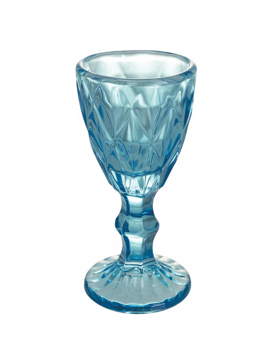 Schnapsgläser Shades mit Strukturmuster, 6er-Set, Glas, Blau, Ø 5 x H 11 cm