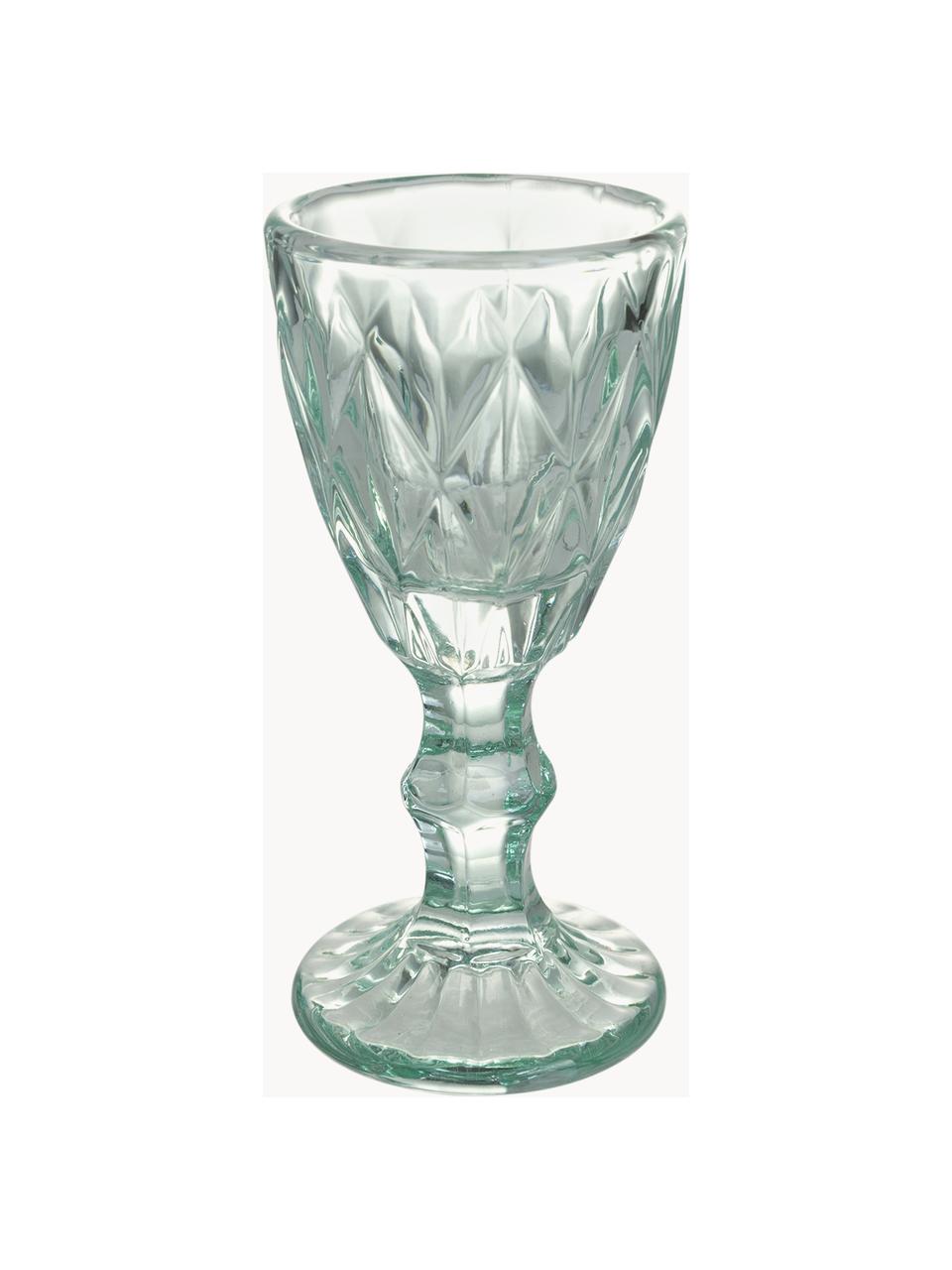 Vasos chupito con relive Prisma Ocean, 6 uds., Vidrio, Tonos azules y turquesas transparente, Ø 5 x Al 11 cm, 45 ml