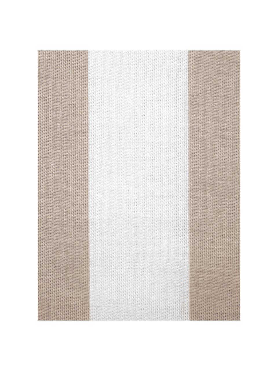 Gestreepte kussenhoes Timon in beige/wit, 100% katoen, Taupe, wit, B 45 x L 45 cm