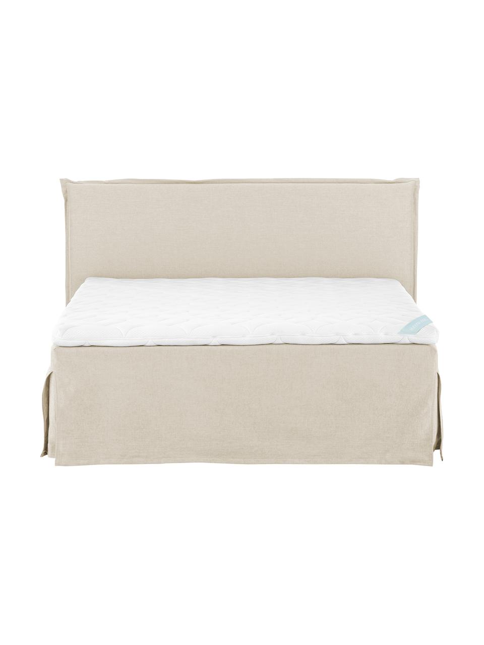 Letto boxspring premium Violet, Materasso: a molle insacchettate a 7, Piedini: legno di faggio massiccio, Beige, 200 x 200