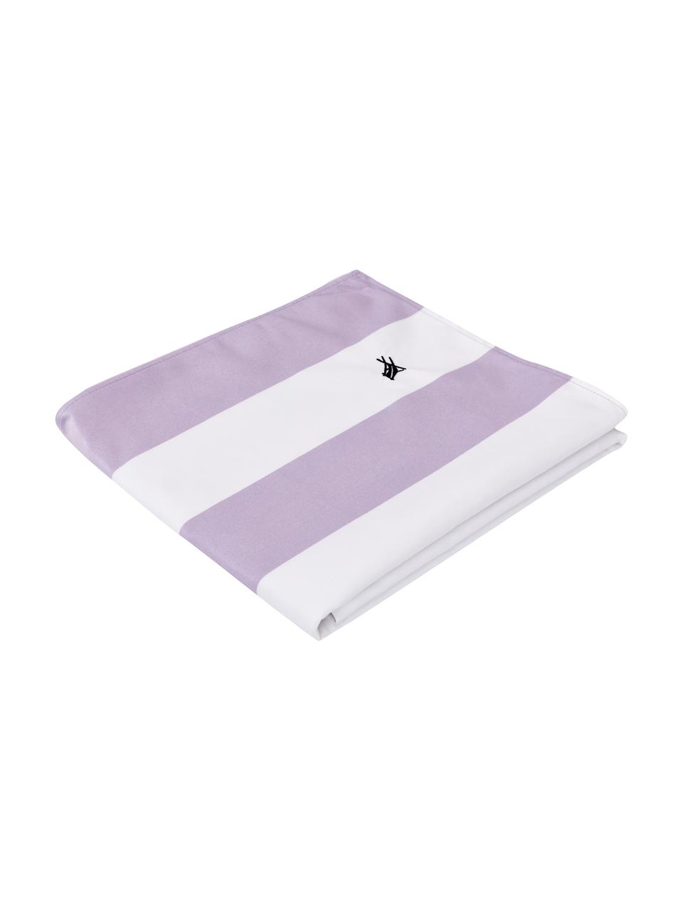 Fouta rayé lilas Cabana, Lilas, blanc, larg. 90 x long. 200 cm