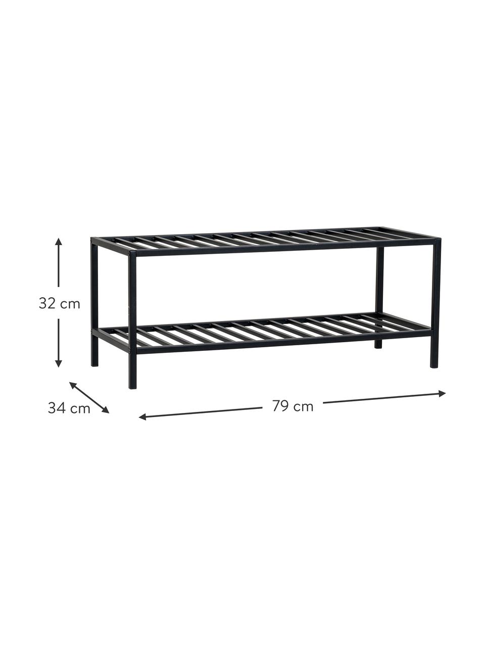 Zapatero de mertal Vita, Acero con pintura en polvo, Negro, An 79 x Al 32 cm