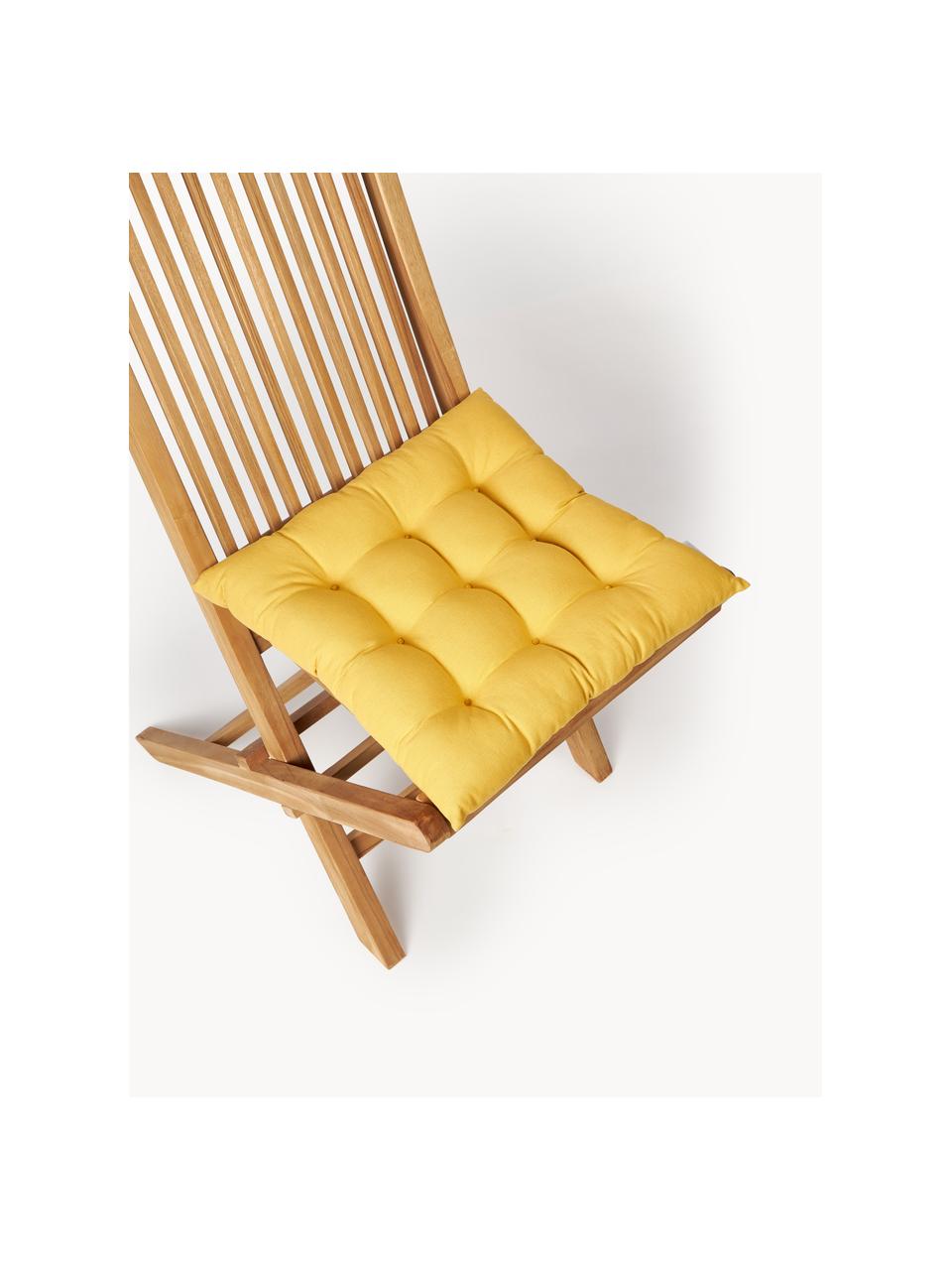 Cojines de asiento Ava, 2 uds., Funda: 100% algodón, Mostaza, An 40 x L 40 cm