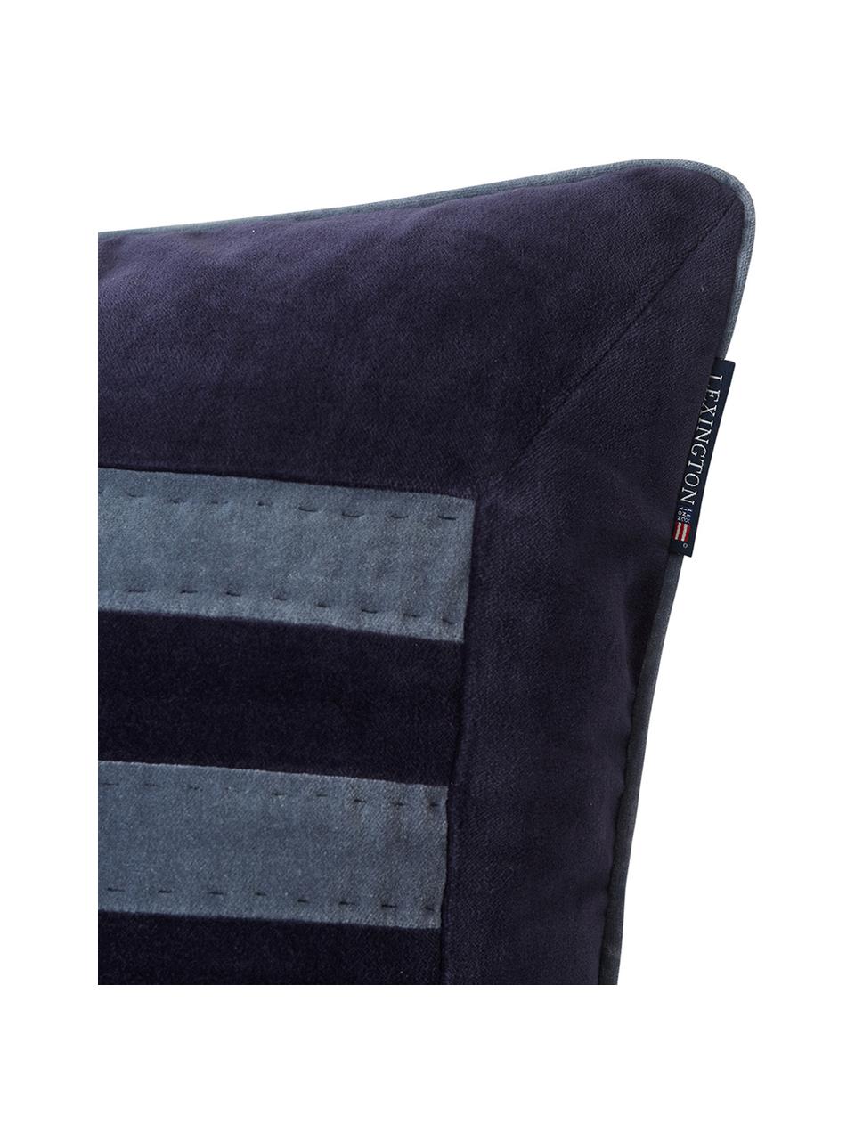 Housse de coussin 50x50 velours Arts & Crafts, Bleu foncé, bleu