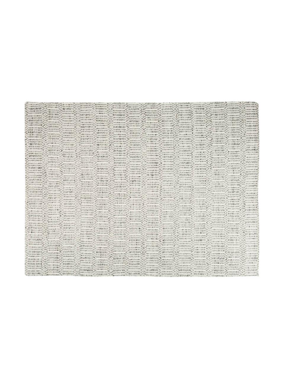 Handgewebter Teppich Justin, Elfenbeinfarben, Grau, B 140 x L 200 cm (Größe S)