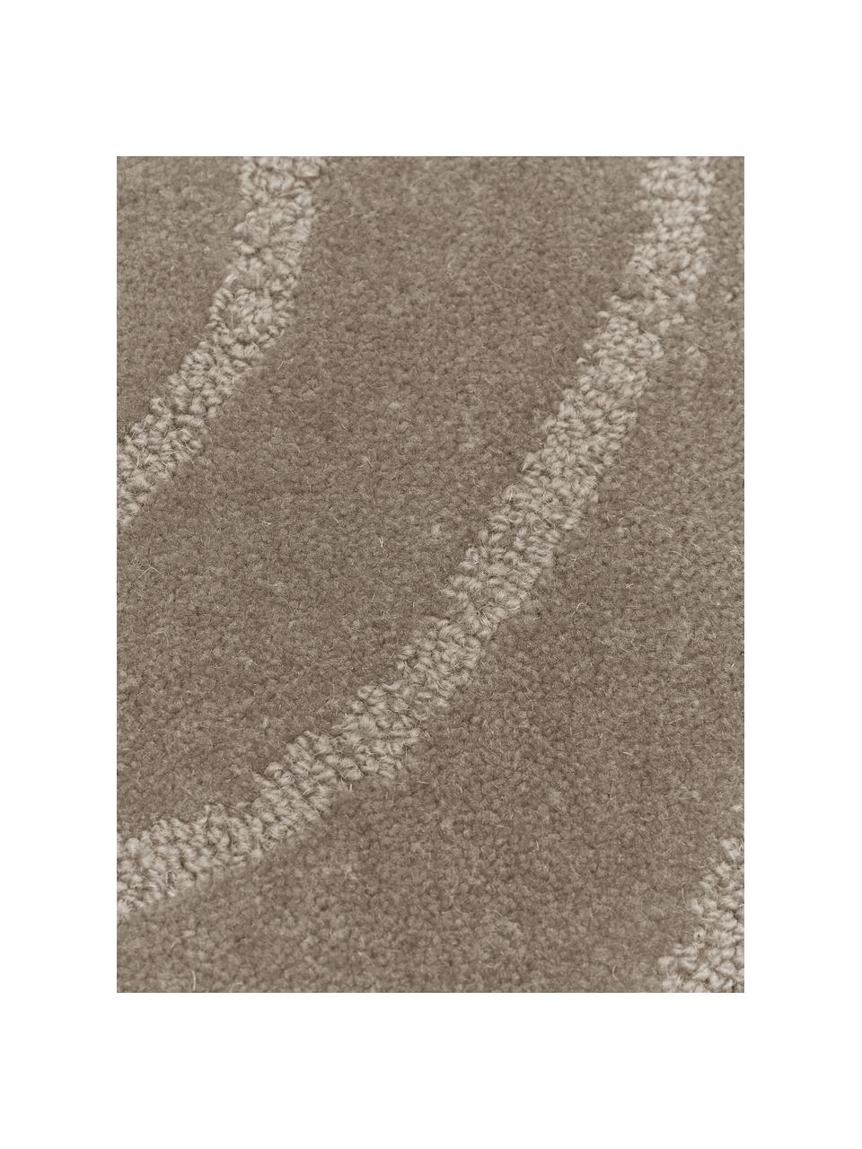 Kulatý ručně všívaný vlněný koberec Aaron, Taupe, Ø 150 cm (velikost M)