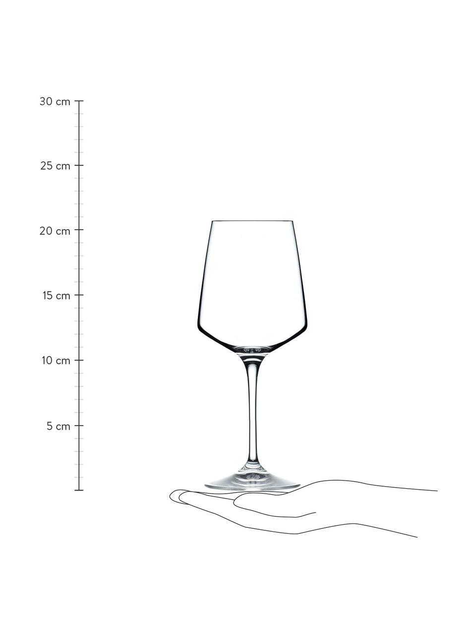 Kristallen witte wijnglazen Aria, 6 stuks, Kristalglas, Transparant, Ø 9 x H 21 cm, 386 ml