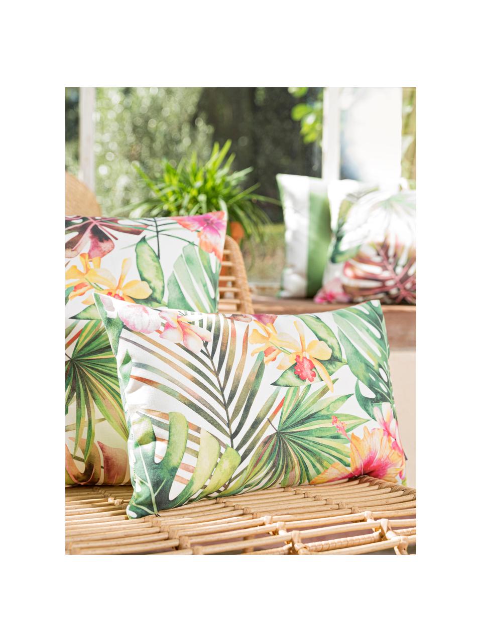 Housse de coussin d'extérieur 30x50 imprimé tropical Kokamo, 100 % Dralon® polyacrylique, Multicolore, larg. 30 x long. 50 cm