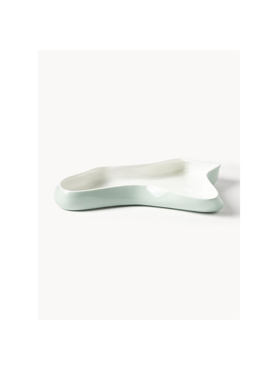 Sada dekorativních misek z porcelánu Cleo, 2 díly, Porcelán, Bílá, šalvějově zelená, Sada s různými velikostmi