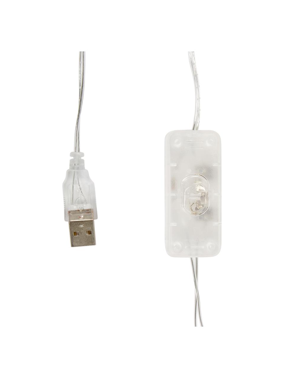 Guirnalda de luces LED Colorain, 378 cm, 20 luces, Linternas: poliéster con certificado, Cable: plástico con certificado , Blanco, crema, beige, mostaza, L 378 cm