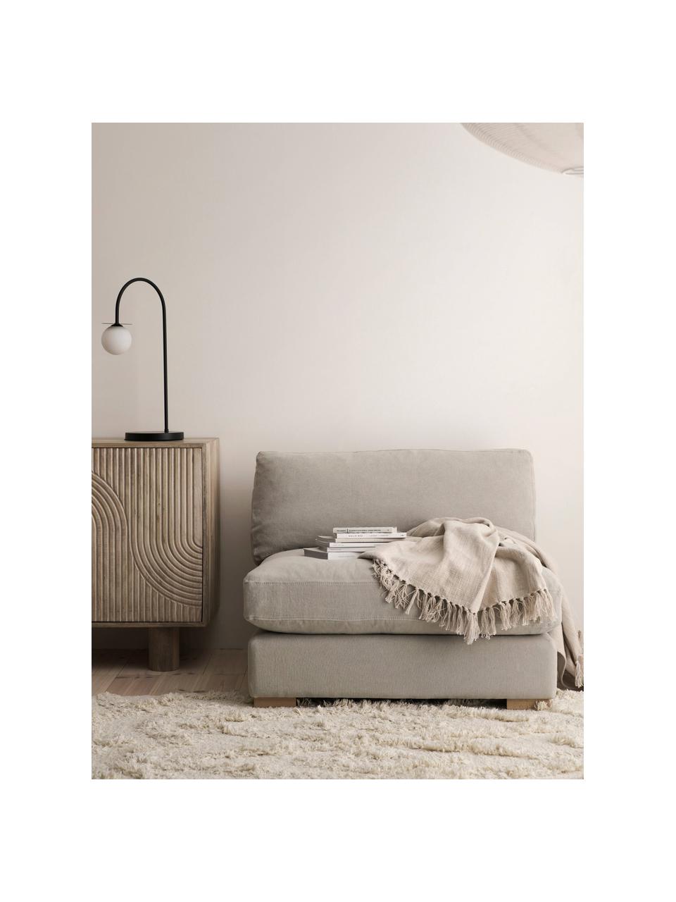 Linnen fauteuil Vide, Bekleding: 100% linnen, Poten: grenenhout, Linnen lichtgrijs, B 92 x D 87 cm