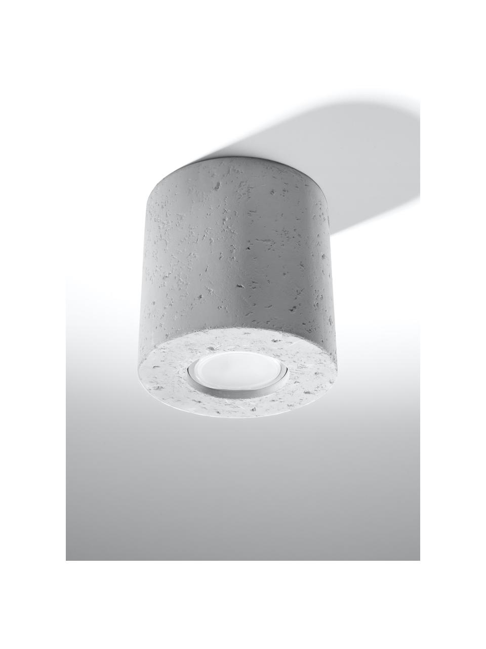 Plafondlamp Roda van beton, Lamp: beton, Lichtgrijs, Ø 10 x H 12 cm