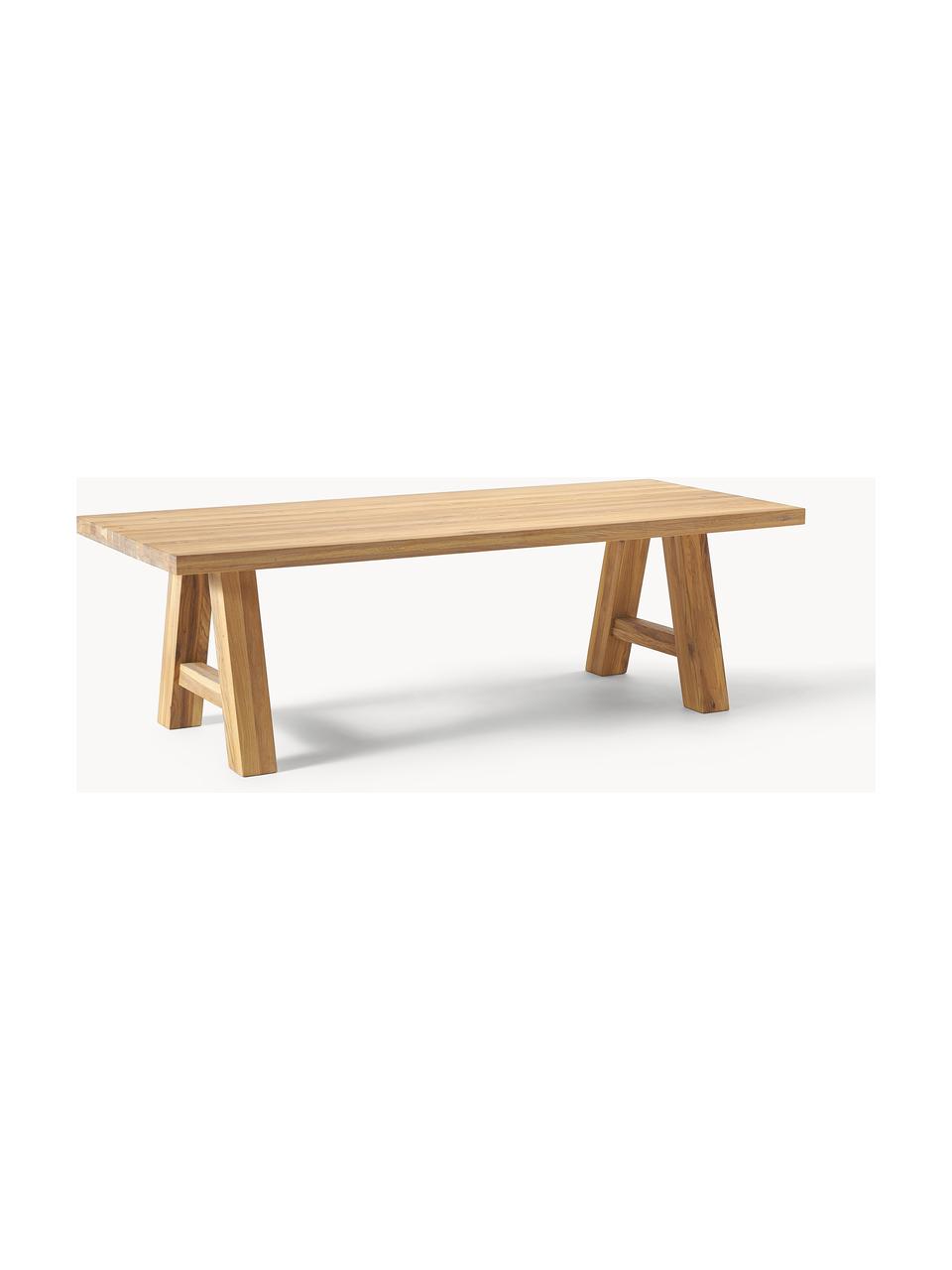 Eettafel Ashton van eikenhout, verschillende formaten, Massief eikenhout, geolied
100% hout uit duurzame bosbouw

Dit product is gemaakt van duurzaam geproduceerd, FSC®-gecertificeerd hout., Eikenhout, geolied, B 200 x D 100 cm