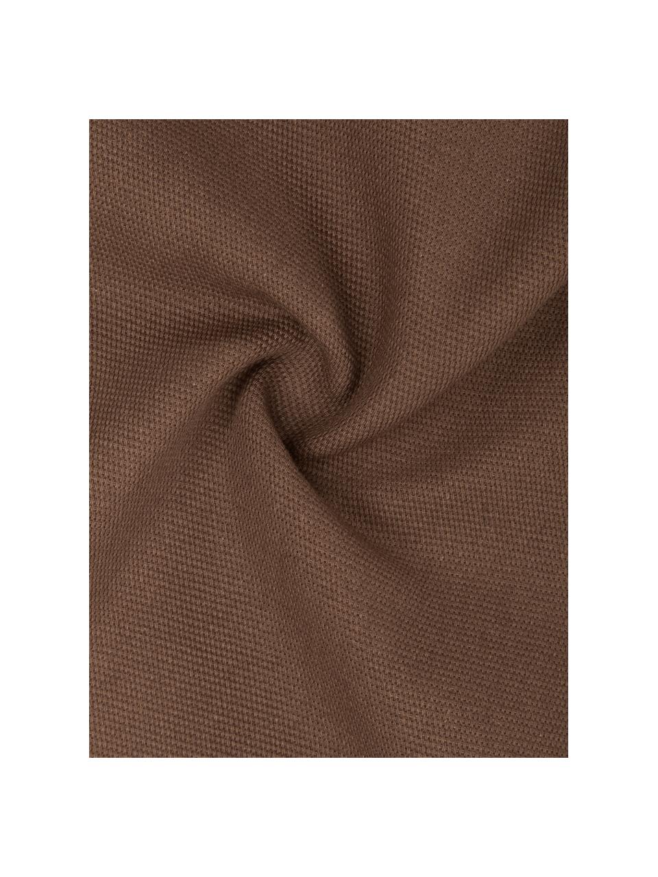 Katoenen kussenhoes Mads in bruin, 100% katoen, Bruin, B 40 x L 40 cm
