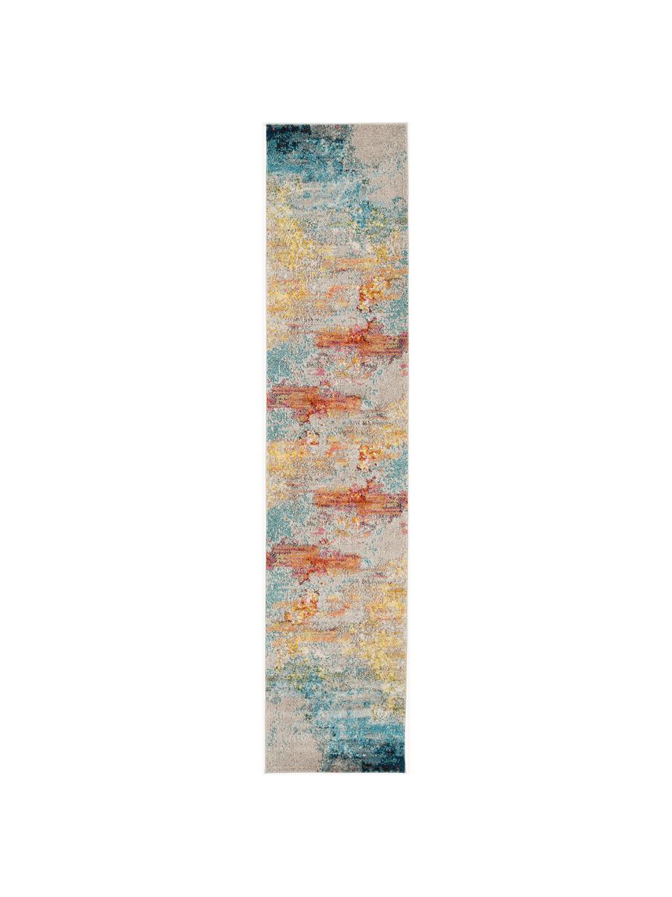 Passatoia di design Celestial, Retro: juta, Beige chiaro, multicolore, Larg. 60 x Lung. 183 cm