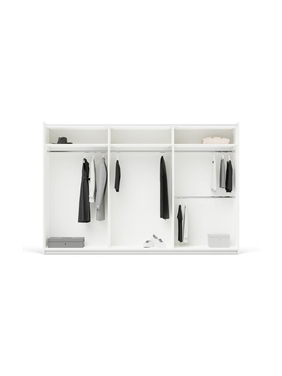 Modularer Schwebetürenschrank Leon, 300 cm Breite, mehrere Varianten, Korpus: Spanplatte, FSC-zertifizi, Weiß, Basic Interior, B 300 x H 200 cm