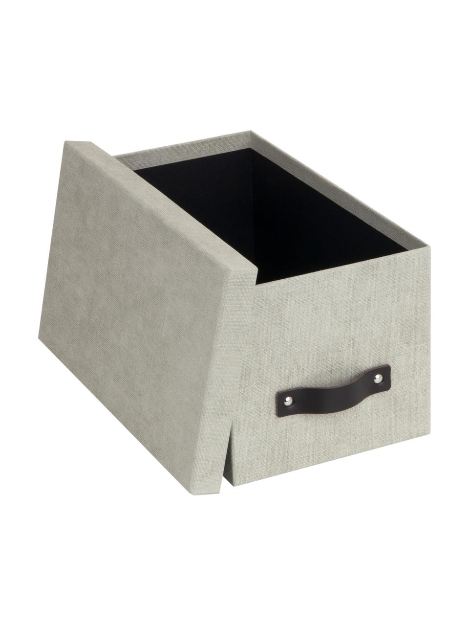 Caja Silvia II, 2 uds., Caja: canvas, cartón rígido (10, Asa: cuero, Beige, An 17 x Al 15 cm