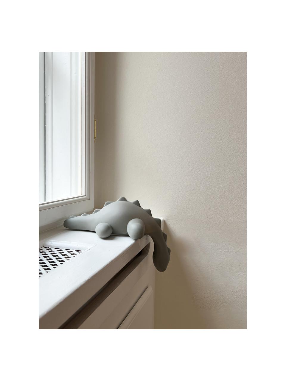 Lampada notturna portatile a LED con porta USB Dino, Lampada: silicone, Grigio, Larg. 21 x Alt. 15 cm