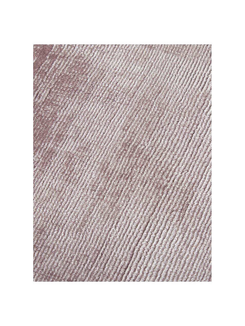 Alfombra artesanal de viscosa Jane, Parte superior: 100% viscosa, Reverso: 100% algodón, Rosa, An 200 x L 300 cm (Tamaño L)