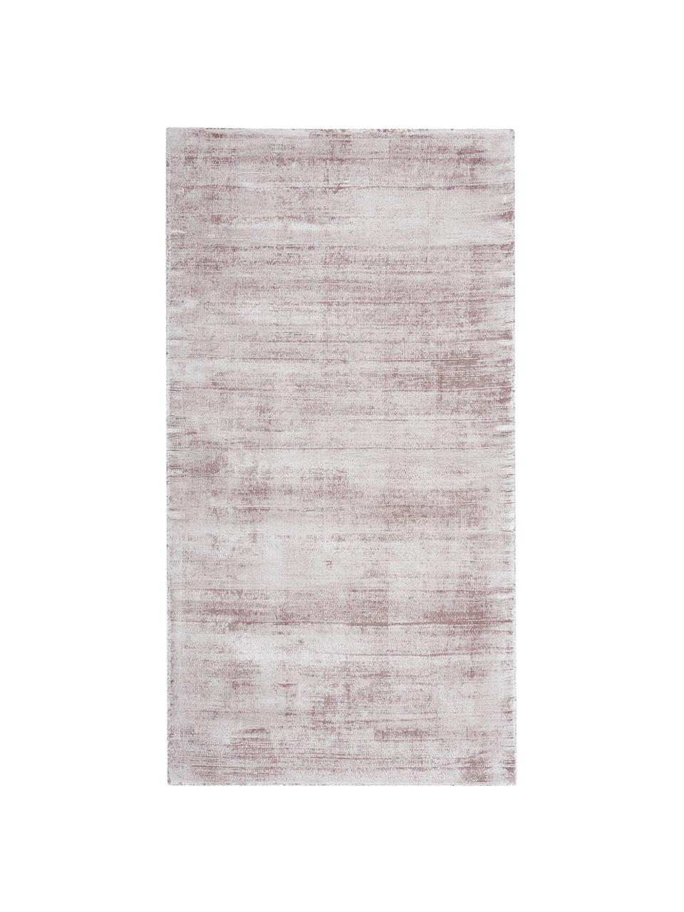 Tappeto in viscosa tessuto a mano Jane, Retro: 100% cotone, Lilla, Larg. 80 x Lung. 150 cm (taglia XS)