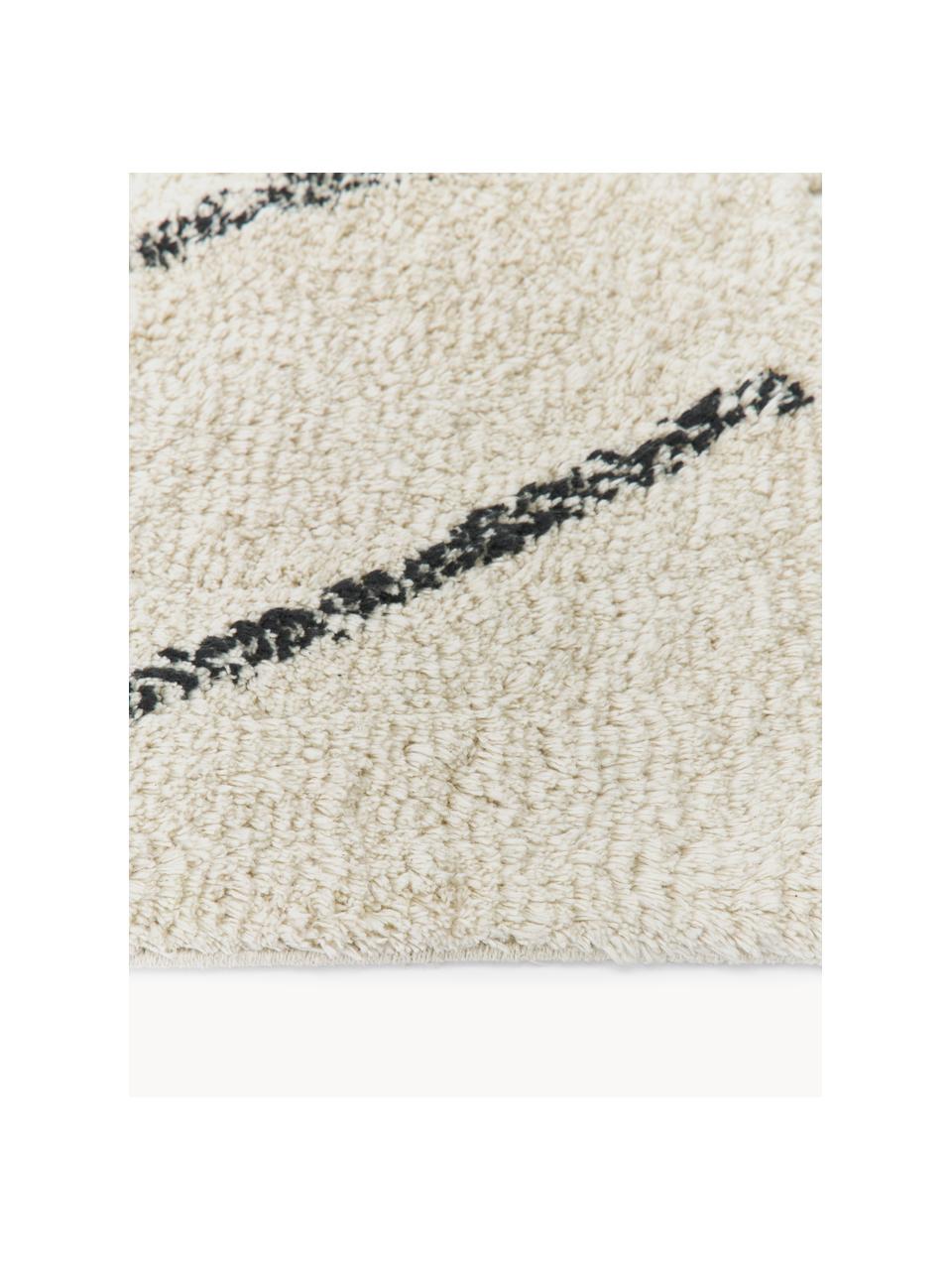 Ručně tkaný bavlněný koberec se vzorem a třásněmi Bina, 100 % bavlna

Materiál použitý v tomto produktu byl testován na škodlivé látky a certifikován podle STANDARD 100 od OEKO-TEX®, HOHENSTEIN HTTI, 21.HIN.90042., Béžová, černá, Š 80 cm, D 150 cm (velikost XS)