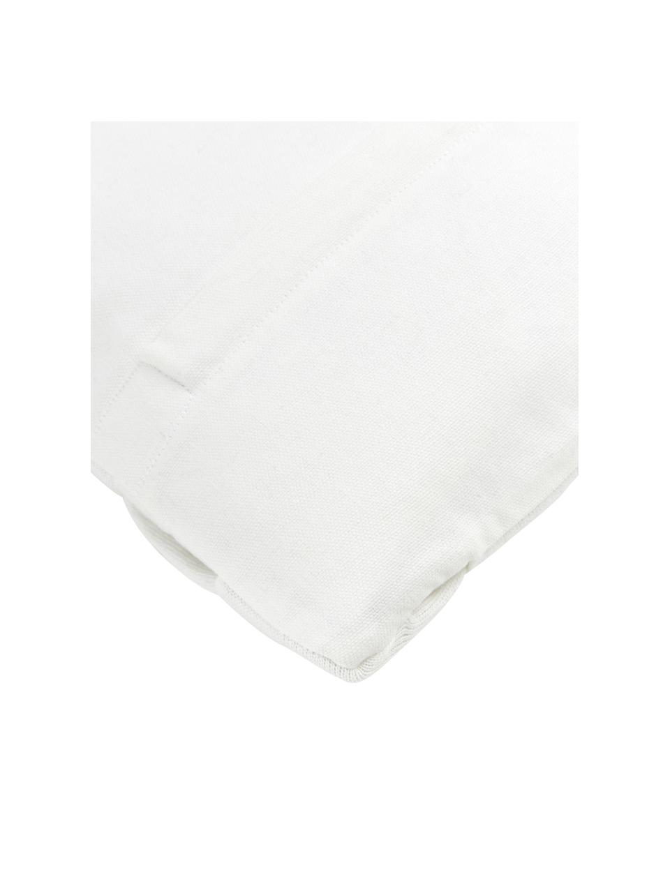 Housse de coussin rectangulaire en tissu blanc crème Norman, Blanc crème, larg. 30 x long. 50 cm