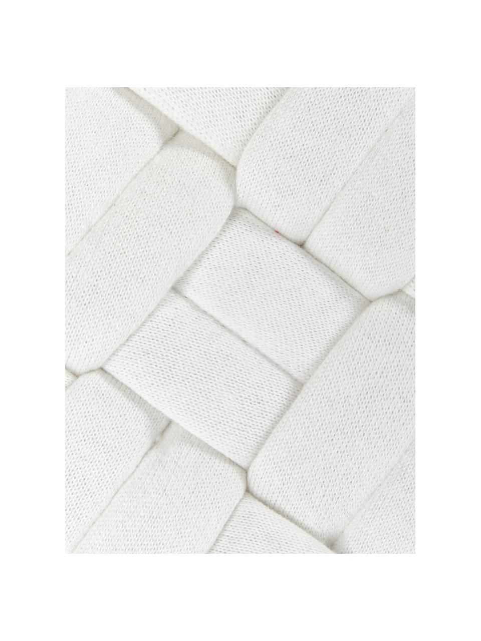 Housse de coussin rectangulaire en tissu blanc crème Norman, Blanc crème, larg. 30 x long. 50 cm