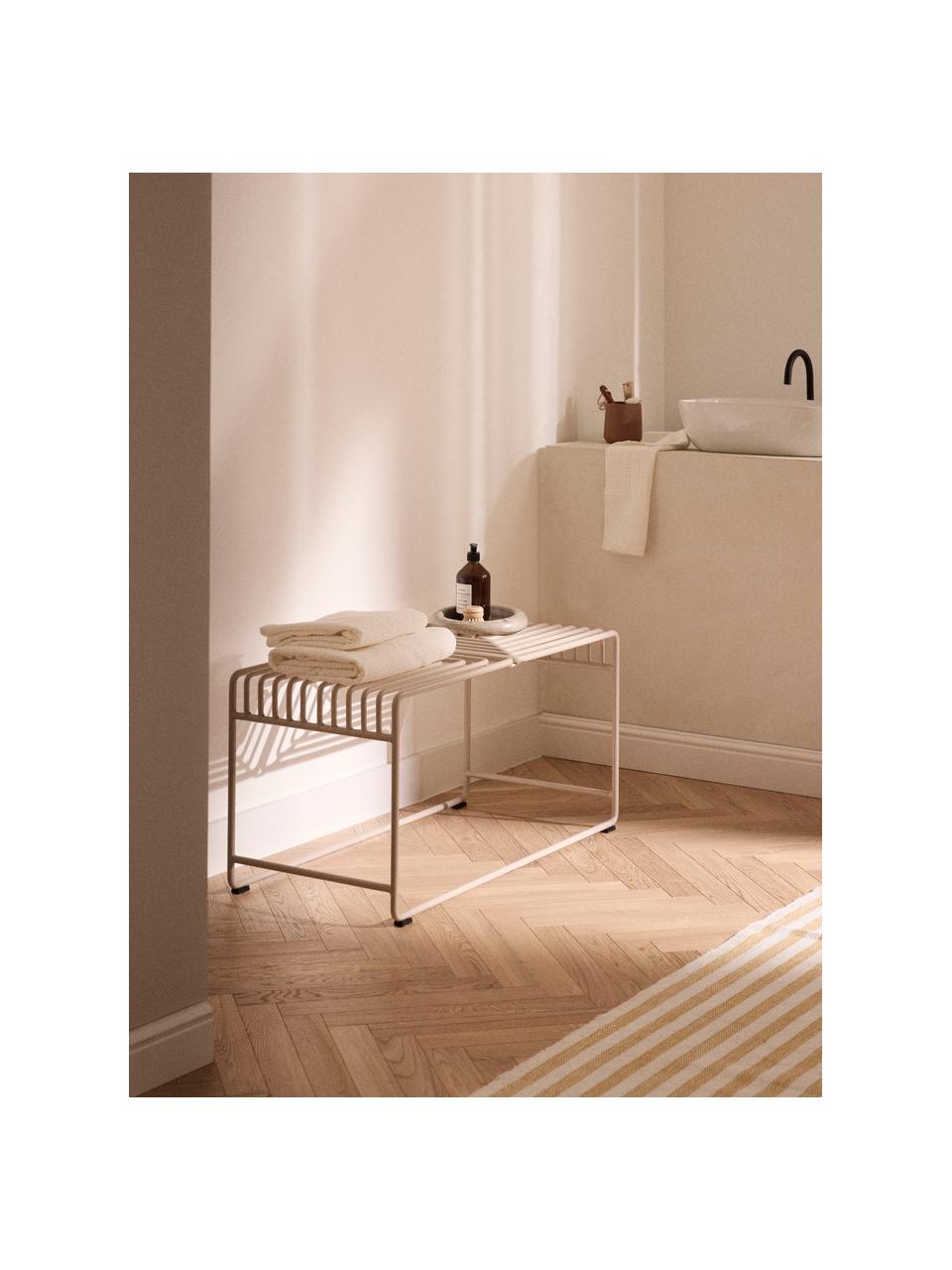 Banc en métal Banu, Beige clair, larg. 96 x prof. 44 cm