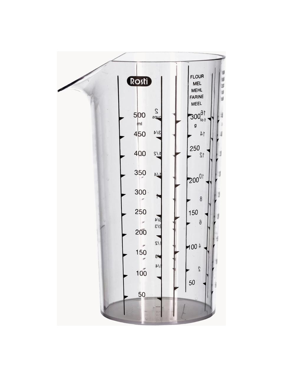 Verre mesureur Transparent, tailles variées, Plastique SAN, Transparent, Ø 8 x haut. 16 cm, 500 ml