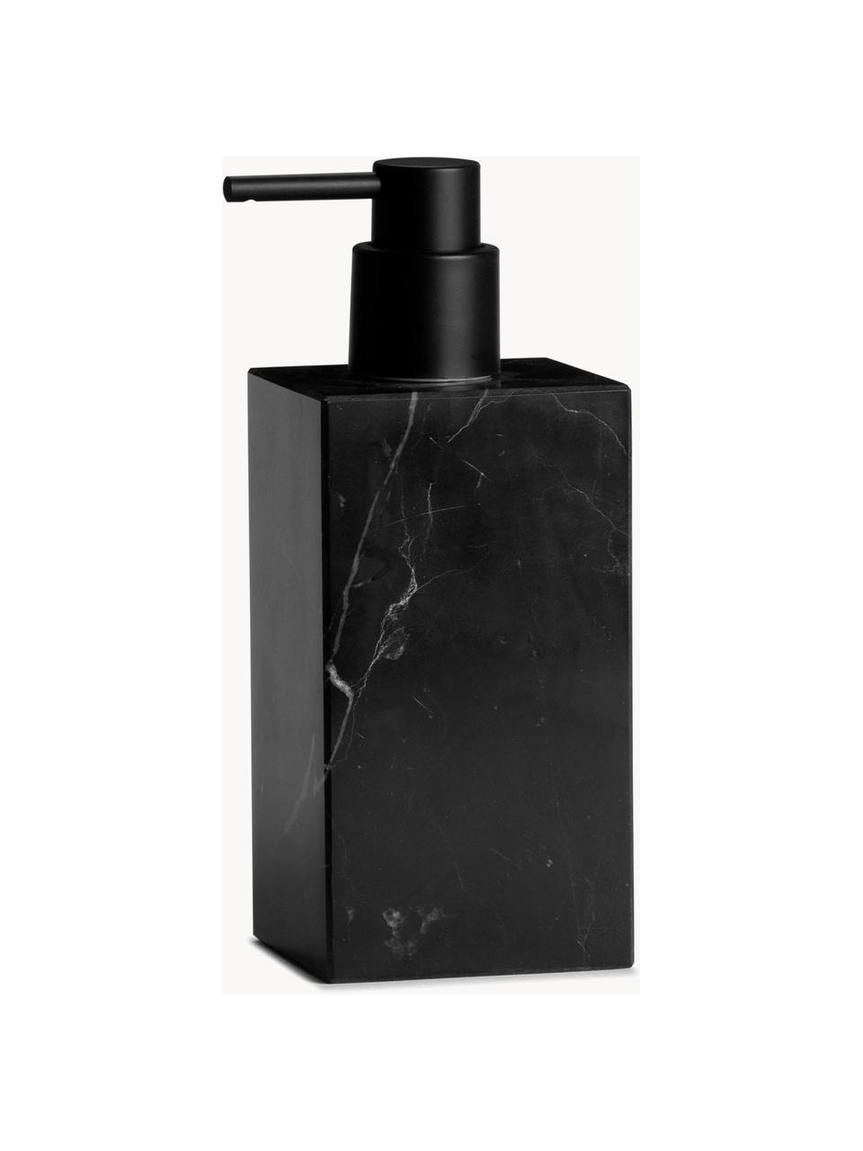 Distributeur de savon en marbre Andre, Marbre, Noir, marbré, larg. 7 x haut. 18 cm