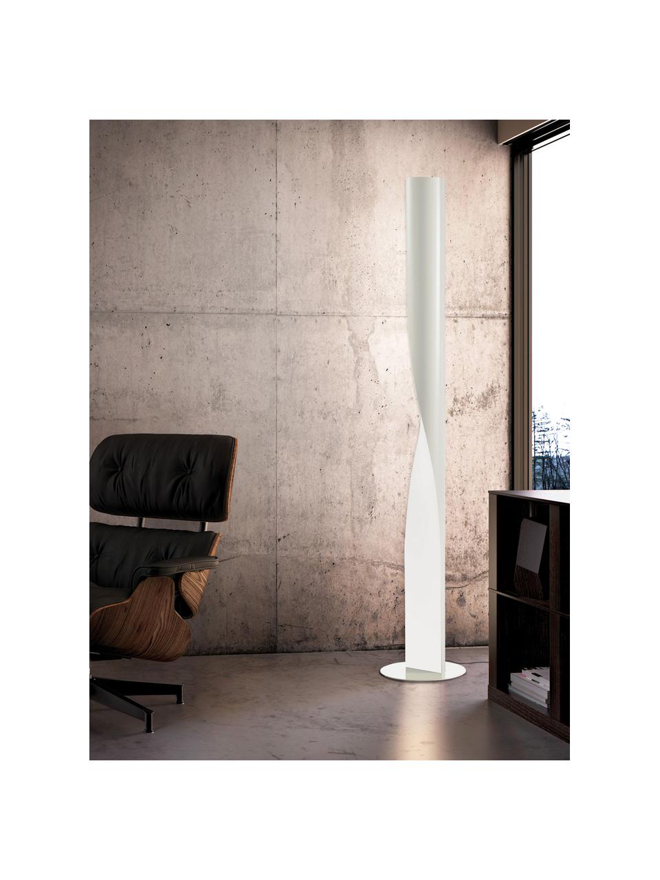 Lampa podłogowa z funkcją przyciemniania Evita, Stelaż: techopolimer, metal powle, Złamana biel, W 190 cm