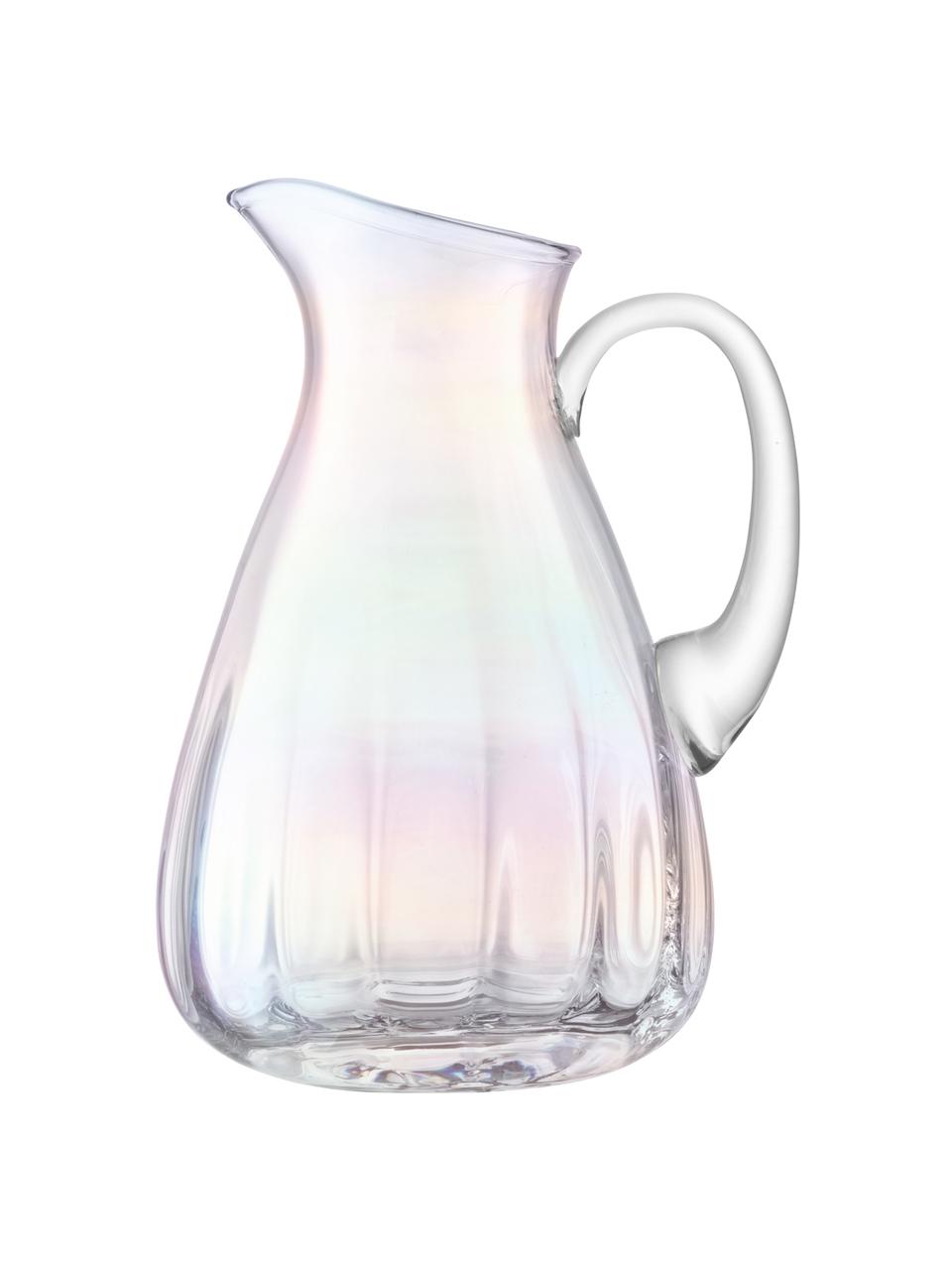 Brocca in vetro soffiato Pearl, 2.2 L, Vetro, Riflessi madreperlacei, Alt. 25 cm, 2.2 L