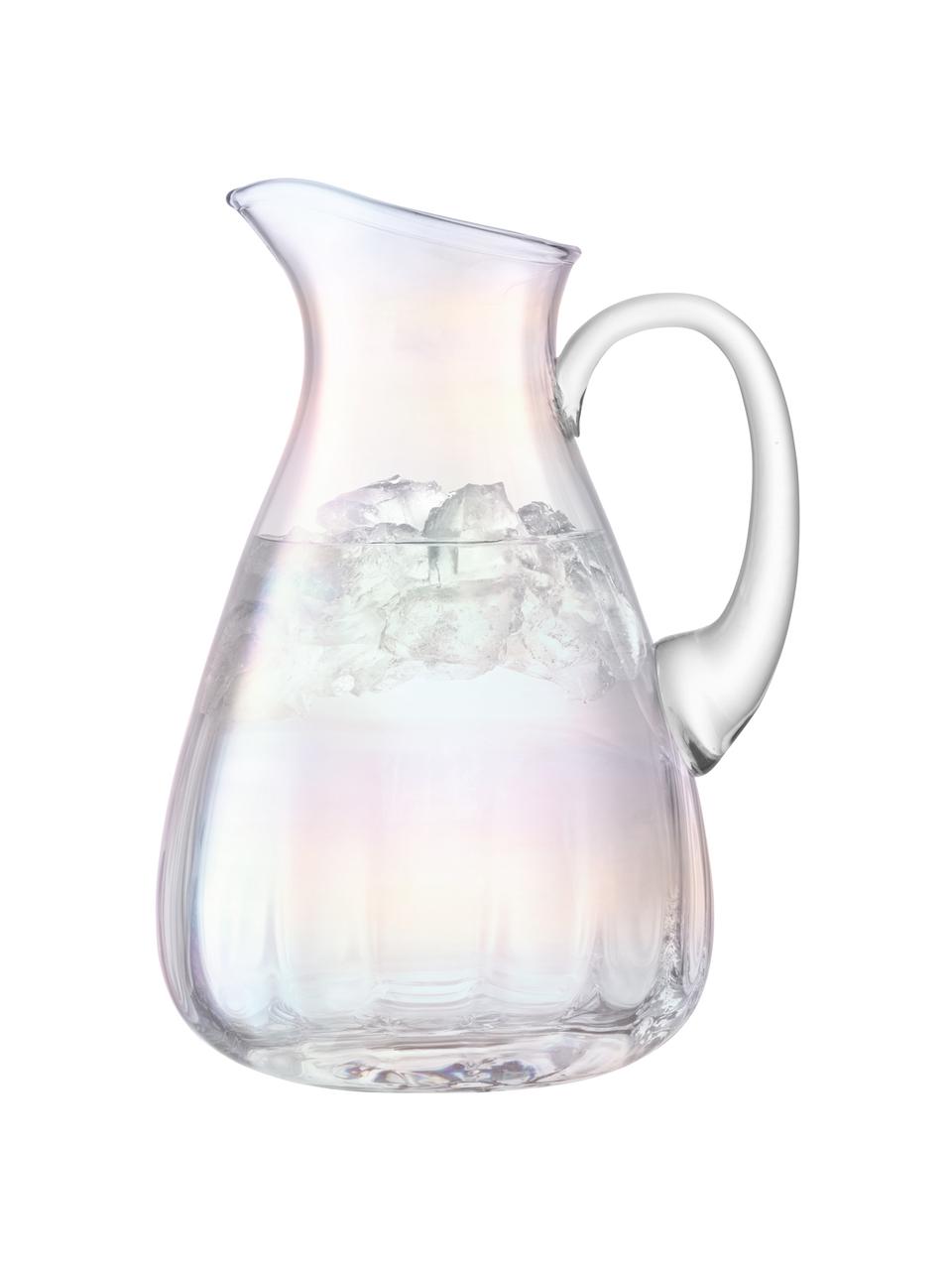 Brocca in vetro soffiato Pearl, 2.2 L, Vetro, Riflessi madreperlacei, Alt. 25 cm, 2.2 L