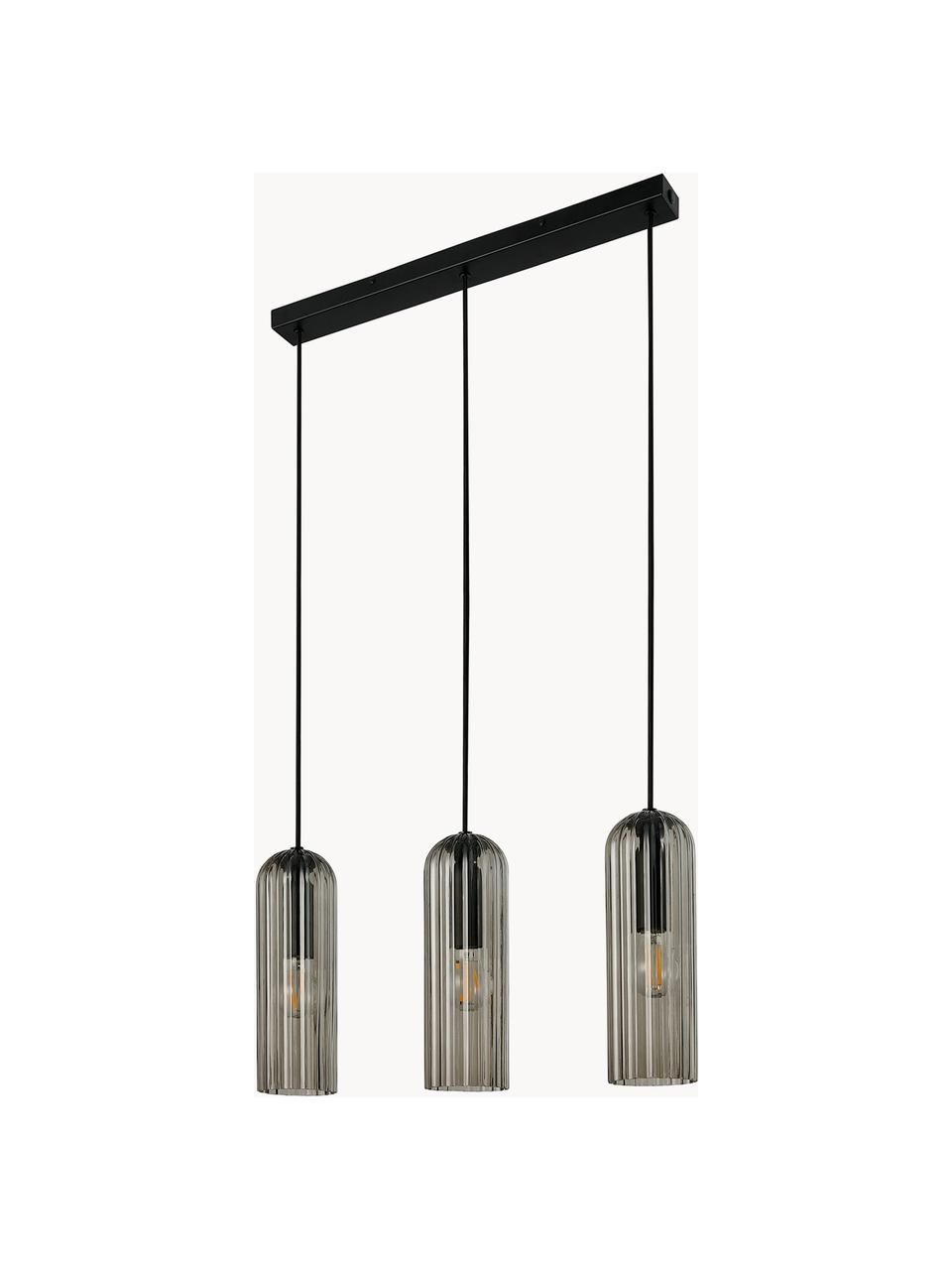 Lampada a sospensione a grappolo Miella, Paralume: vetro, Antracite, trasparente, nero, Larg. 52 x Alt. 30 cm