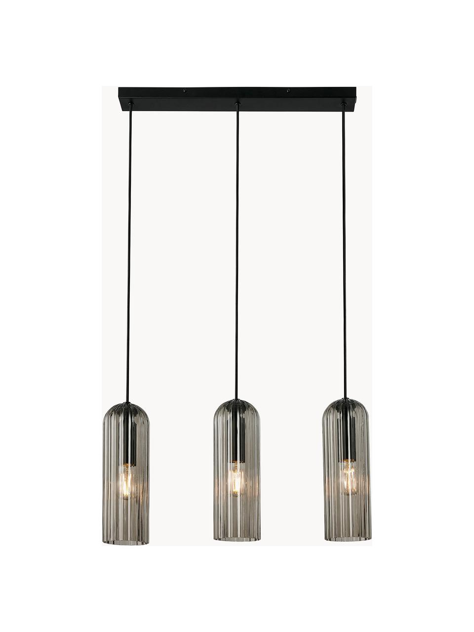 Lampada a sospensione a grappolo Miella, Paralume: vetro, Antracite, trasparente, nero, Larg. 52 x Alt. 30 cm