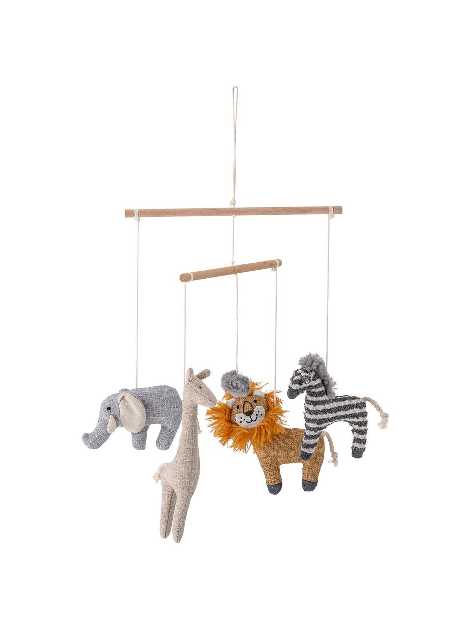 Móvil bebé Animals, Estructura: madera de abedul, Multicolor, madera de abedul, Ø 26 x Al 31 cm
