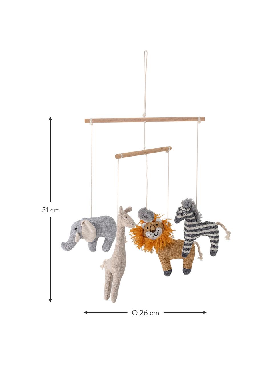 Babymobiel Animals, Frame: berkenhout, Meerkleurig, berkenhout, Ø 26 x H 31 cm