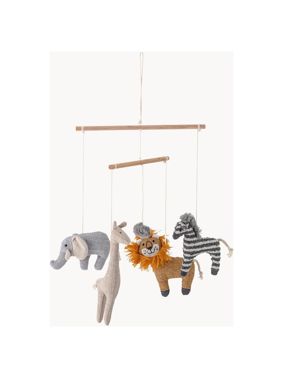 Móvil bebé Animals, Estructura: madera de abedul, Multicolor, madera de abedul, Ø 26 x Al 31 cm