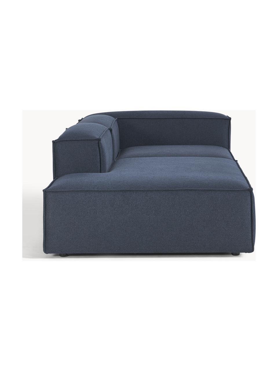 Modulaire chaise longue Lennon, Bekleding: 100% polyester De slijtva, Frame: massief grenenhout, multi, Poten: kunststof Dit product is , Geweven stof donkerblauw, B 269 x D 119 cm, armleuning rechts