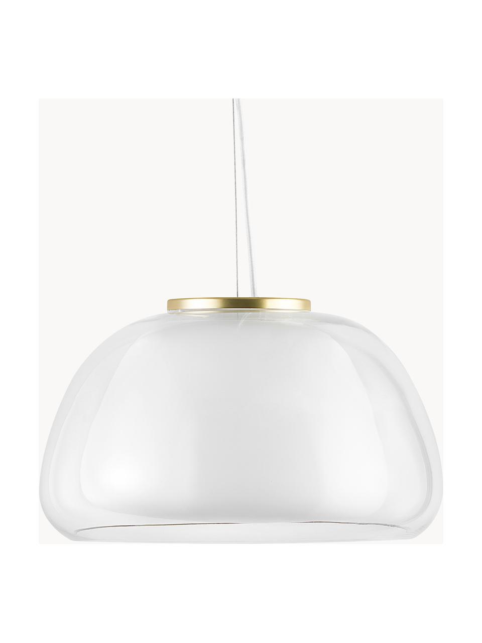 Lampa wisząca ze szkła Jelly, Transparentny, biały, Ø 39 x W 23 cm