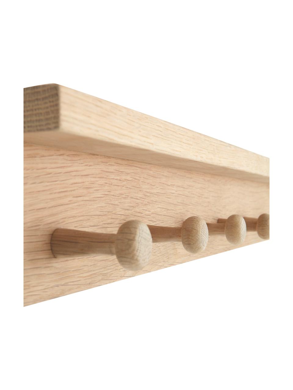 Perchero de pared de madera de caucho Emme, 10 Gancho