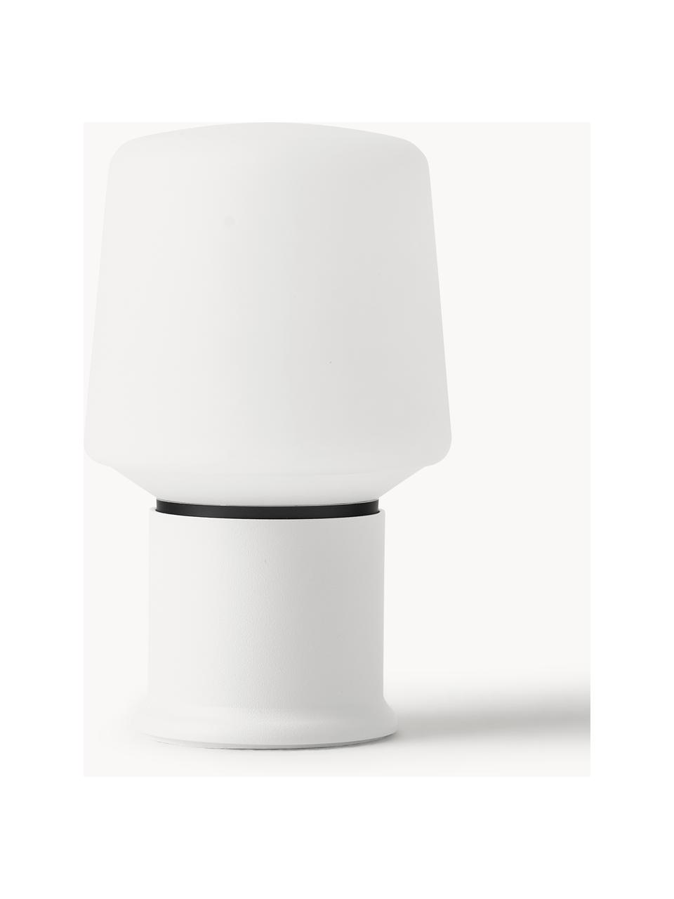 Lámpara de mesa para exterior LED regulable London, portátil, Plástico, Blanco, Ø 9 x Al 15 cm