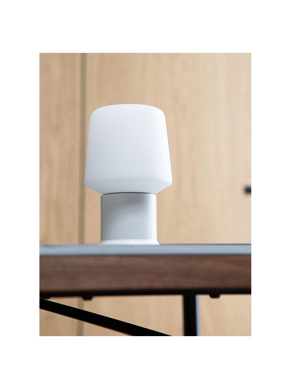 Exteriérová přenosná stolní LED lampa London, stmívatelná, Umělá hmota, Bílá, Ø 9 cm, V 15 cm